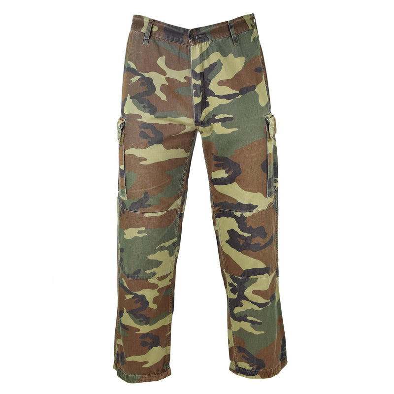 Pantaloni dell'esercito italiano autentici Combatti NATO Cotone Woodland Cimeflage Field Calcors