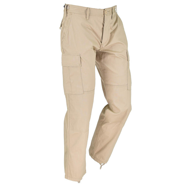 Pantaloni da campo in stile esercito statunitense MIL-TEC Khaki BDU MENI MILITARI COMPATTO COMPATTO