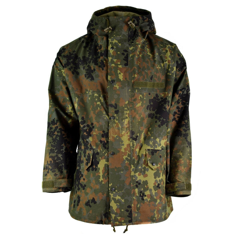 Giacca da campo dell'esercito tedesco originale Goretex Flecktarn Waterproof Rain Gear Parka