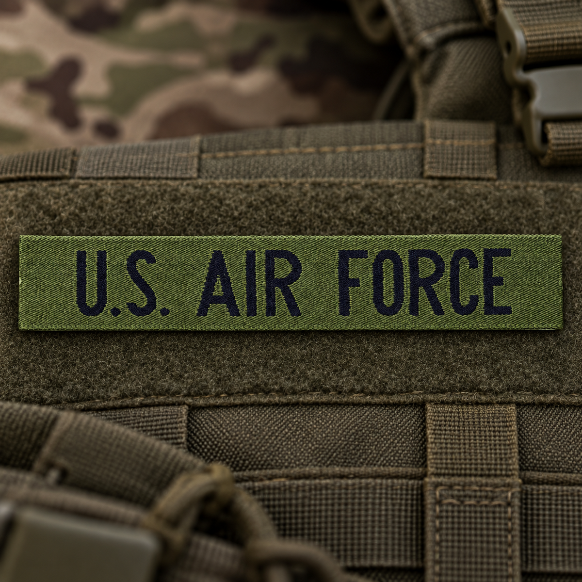 Surplus dell'esercito con stemmi sulla toppa sul petto dell'aeronautica militare americana originale