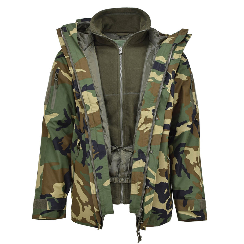 MIL-TEC Style Military Gen II Giacca invernale foderata invernale Woodland Camo Soft Shell Parka