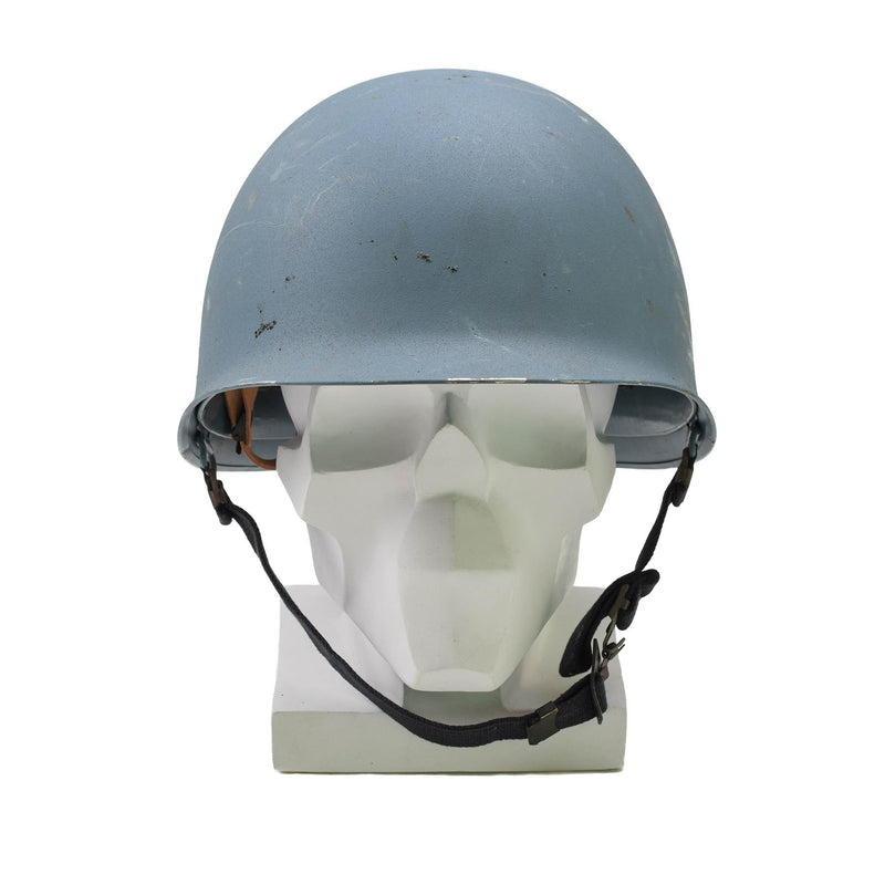 Casco di acciaio belga militare originale M51 Combatti tattici in PVC azzurro