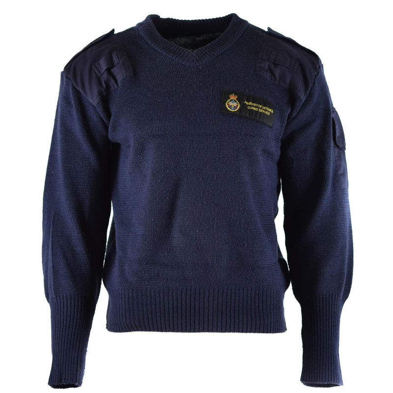 Servizio di difesa britannico originale Pullover Pullover Commando Jumper Blue V-Neck Sweater