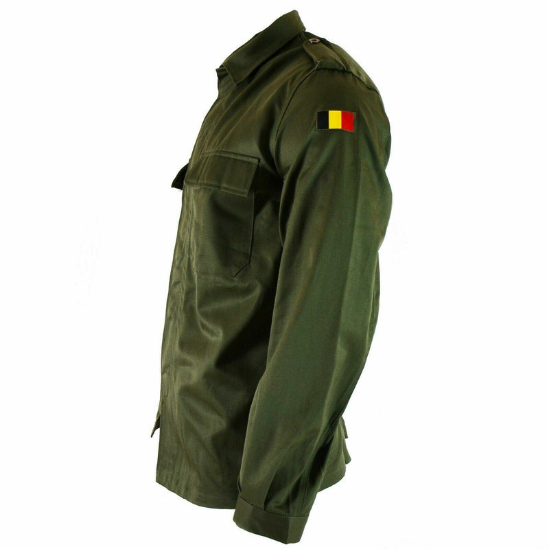 Guida vera giacca da campo dell'esercito belga BDU SHIRT OLIVE COMBATTO MILITARO NUOVO