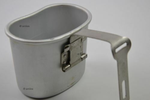 Original Belgian Army Centeen Cup Cup Mess Mess Alluminum Pot Bushcraft come US M1910