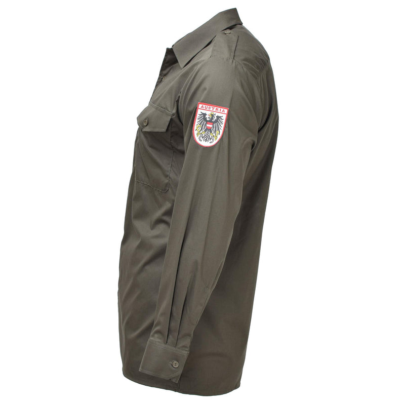 Servizi di olivo militare austriaci originali camicie federali leggero nuovo
