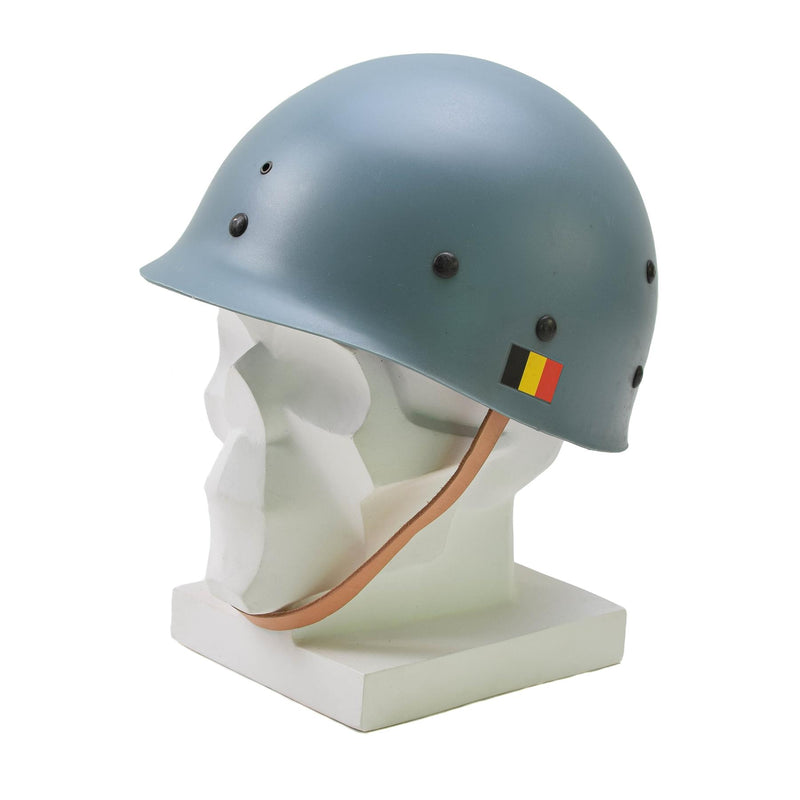 Casco di acciaio belga militare originale M51 Combatti tattici in PVC azzurro