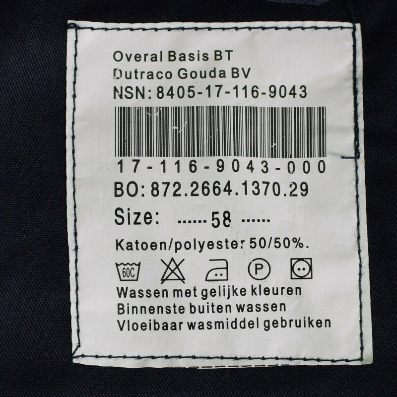 Genuino Navy Dutch Navy Copertura Armata dell'esercito Blue Boilersuit Lavoro Protettivo Attrezzatura da lavoro