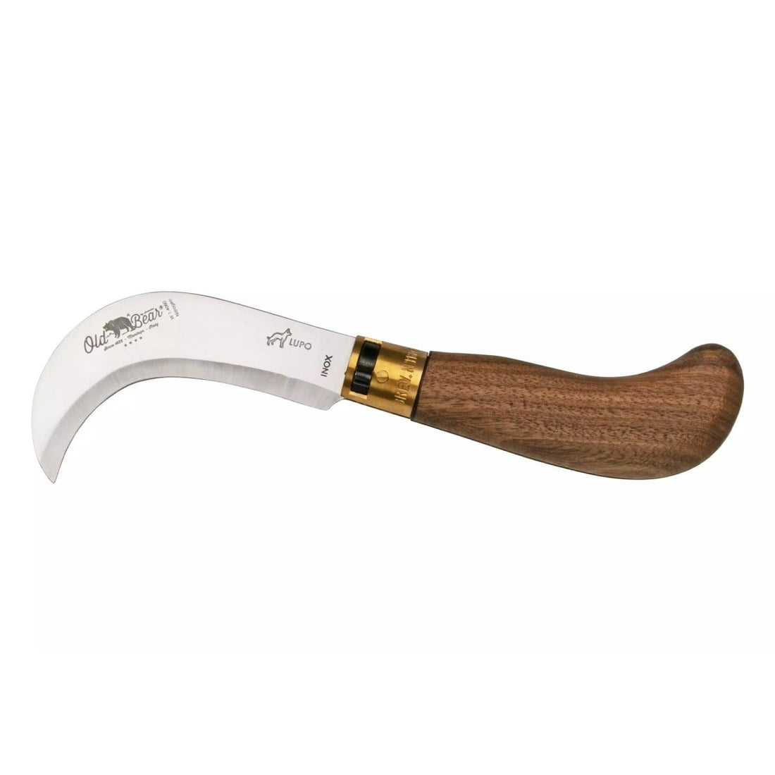 Coltello da Potatura Chiudibile Antonini Old Bear 9,5 cm in Acciaio Inox Manico in Noce