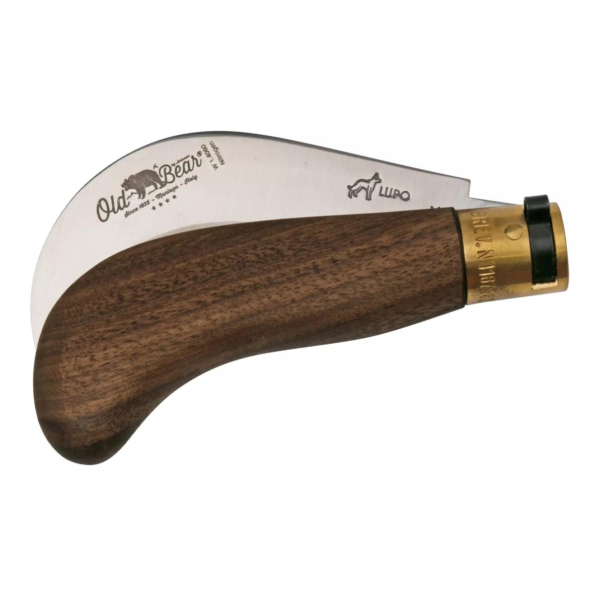Coltello da Potatura Chiudibile Antonini Old Bear 9,5 cm in Acciaio Inox Manico in Noce