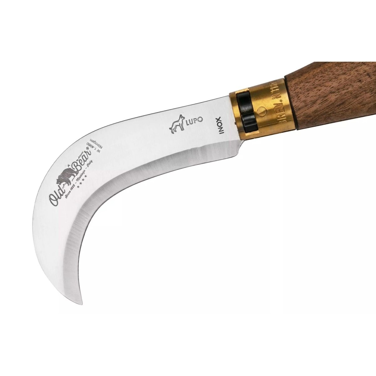 Coltello da Potatura Chiudibile Antonini Old Bear 9,5 cm in Acciaio Inox Manico in Noce