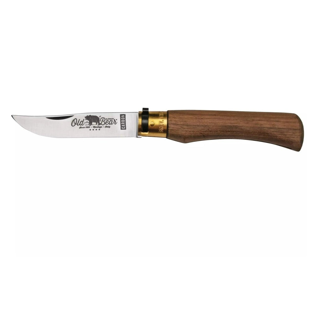 Coltello Tascabile Antonini Old Bear Lama 10cm Carbonio C67 Manico in Legno di Noce