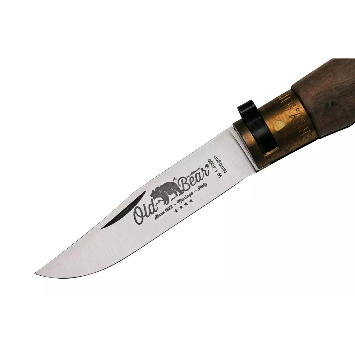 Coltello Tascabile Antonini Old Bear Lama in Acciaio Inox da 7 cm Manico in Legno di Noce