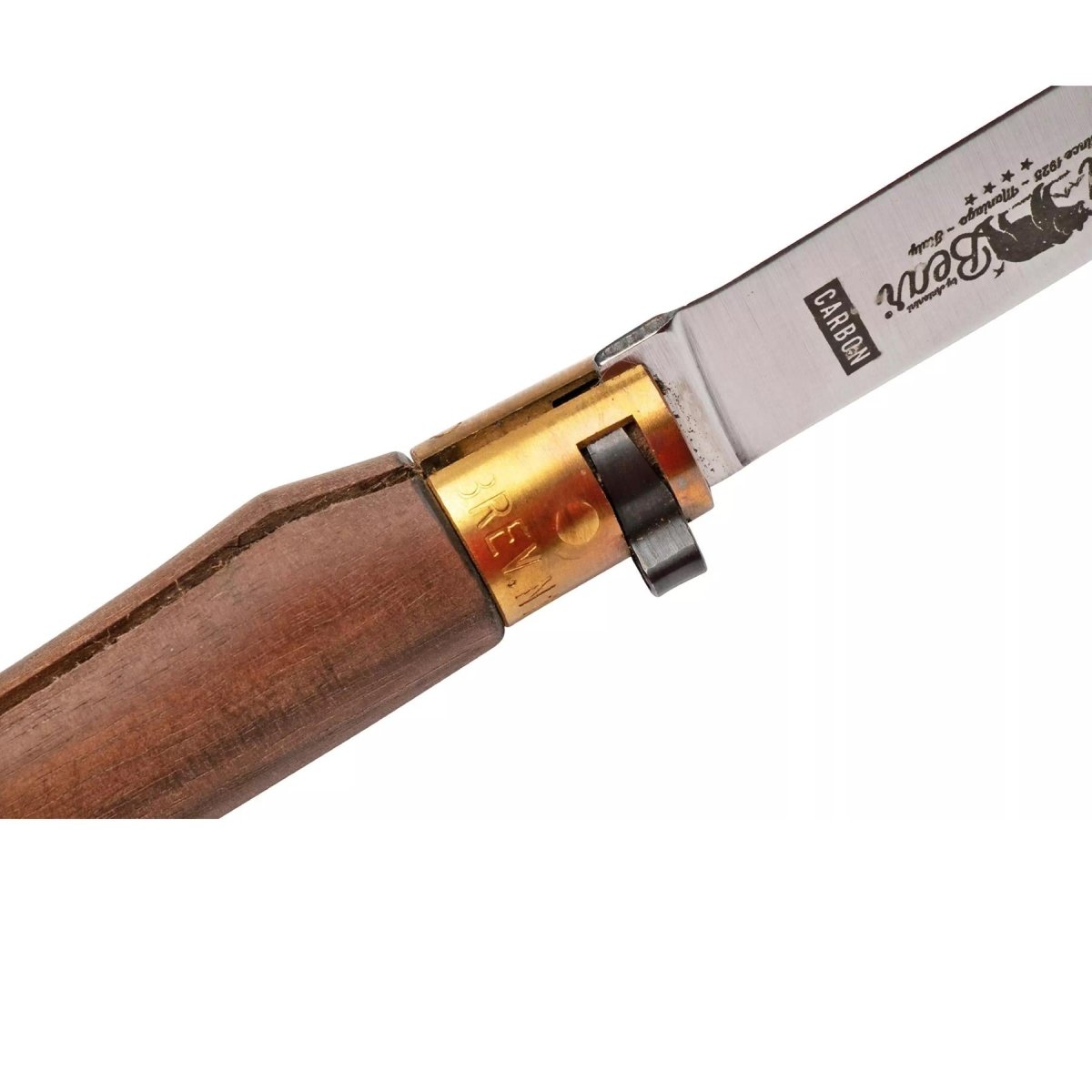 Coltello Tascabile Antonini Old Bear Lama 8cm Carbonio C67 Manico in Legno di Noce