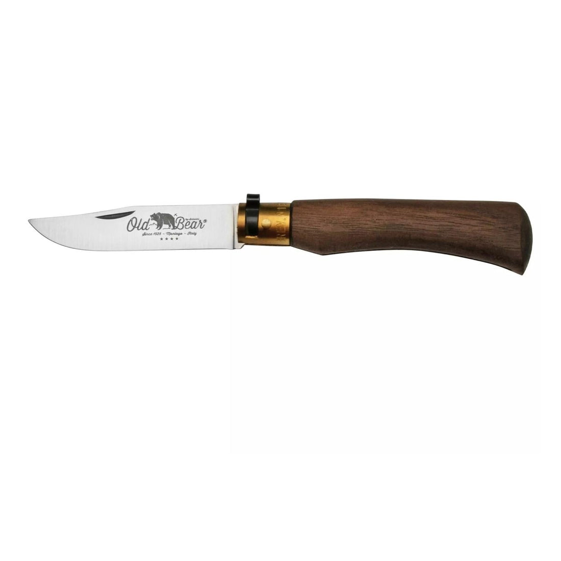 Coltello Tascabile Antonini Old Bear Lama in Acciaio Inox da 8 cm Manico in Legno di Noce
