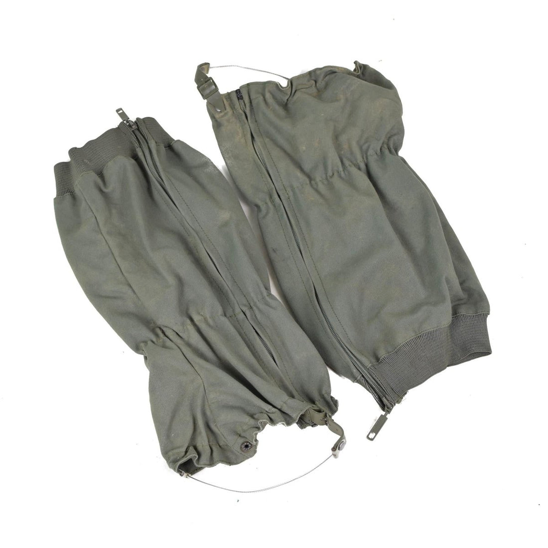 Autentiche truppe militari francesi combattono ghette di ghette olive surplus