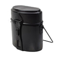 Original Swiss Army Mess Kit Set da cucina da campeggio in alluminio da 3 pezzi Nero