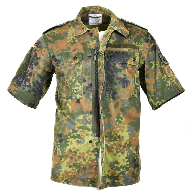 Shirt dell'esercito tedesco originale Zippato con zip Flecktarn COMBATTO COMBATTO BW ESERCITÀ
