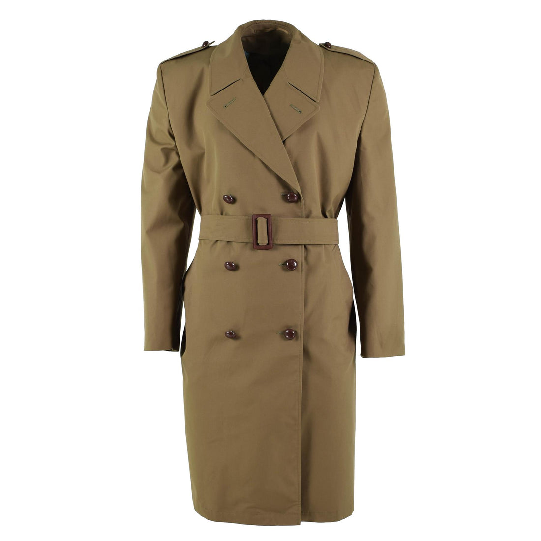 Trenchcoat formale originale dell'esercito olandese marrone cappotto da ufficiale militare in surplus NUOVO