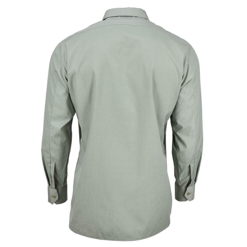 Camicia originale dell'esercito ceco di oliva manica lunga abbottona su eccedenza militare nuovo