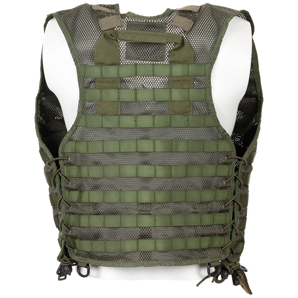 Gilet da combattimento modulare originale militare olandese con 10 tasche incluse DPM Camo