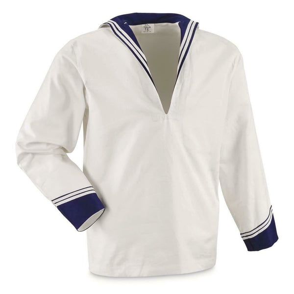 Original Army Italian Navy Middy Shirt maniche lunghe marinai militari bianchi