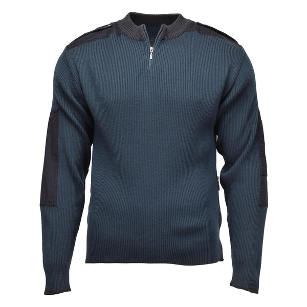 Autentico surplus militare olandese Pullover Pullover Pullover Caldo Zip Blue Sighi