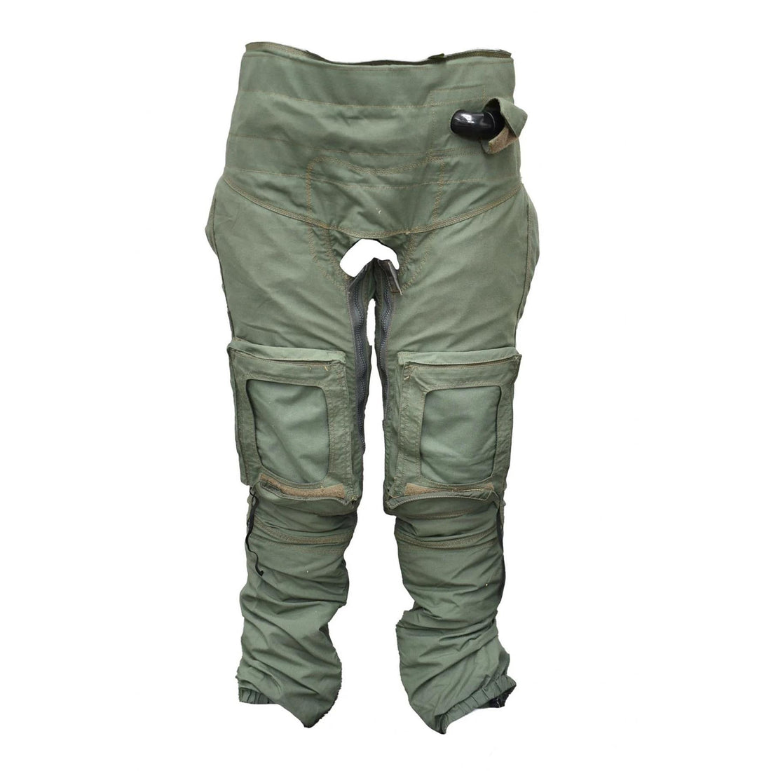Pantaloni da volo anti-G originali militari britannici a copertura totale verde oliva