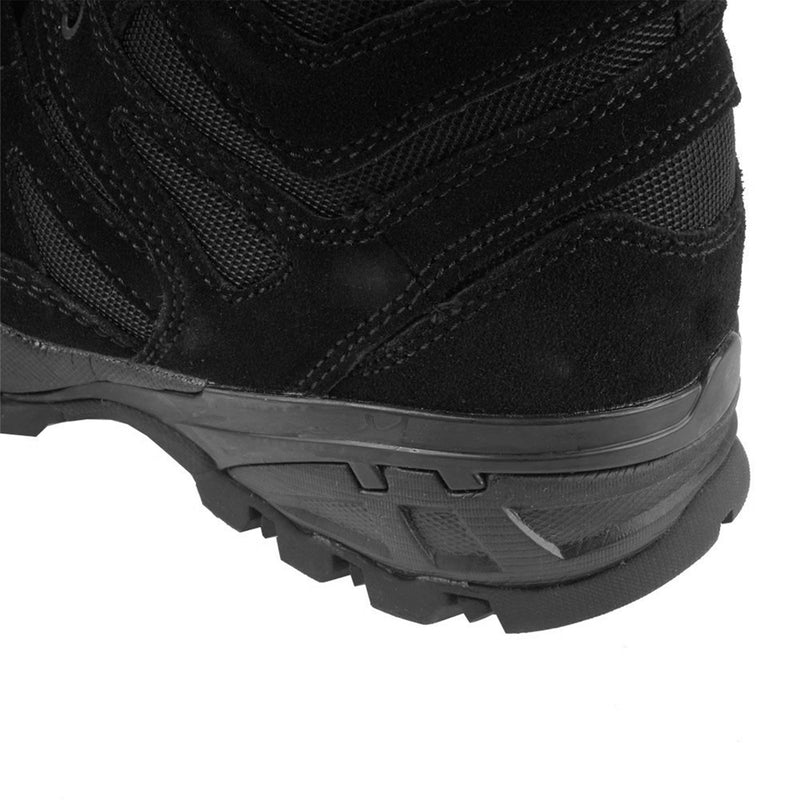 Stivali a squadra Mil-Tec Mid Round Sole Camping Calzature in pelle scamosciata nera all'aperto