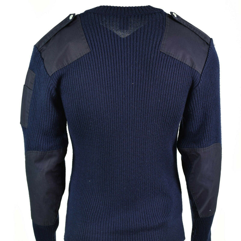 Originale Pullover Italiano Pullover V-Neck Commando Jumper Dark Blue Sighion Wool