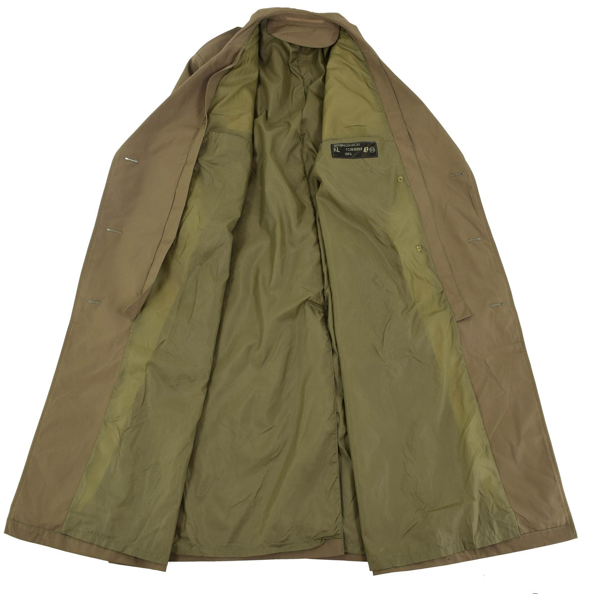 Trenchcoat formale originale dell'esercito olandese marrone cappotto da ufficiale militare in surplus NUOVO