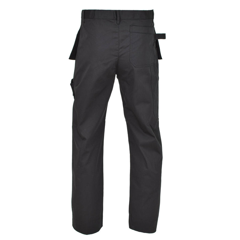 Originari di lavoro militare belga pantaloni cargo ginocchia rinforzate durevoli nere nuove