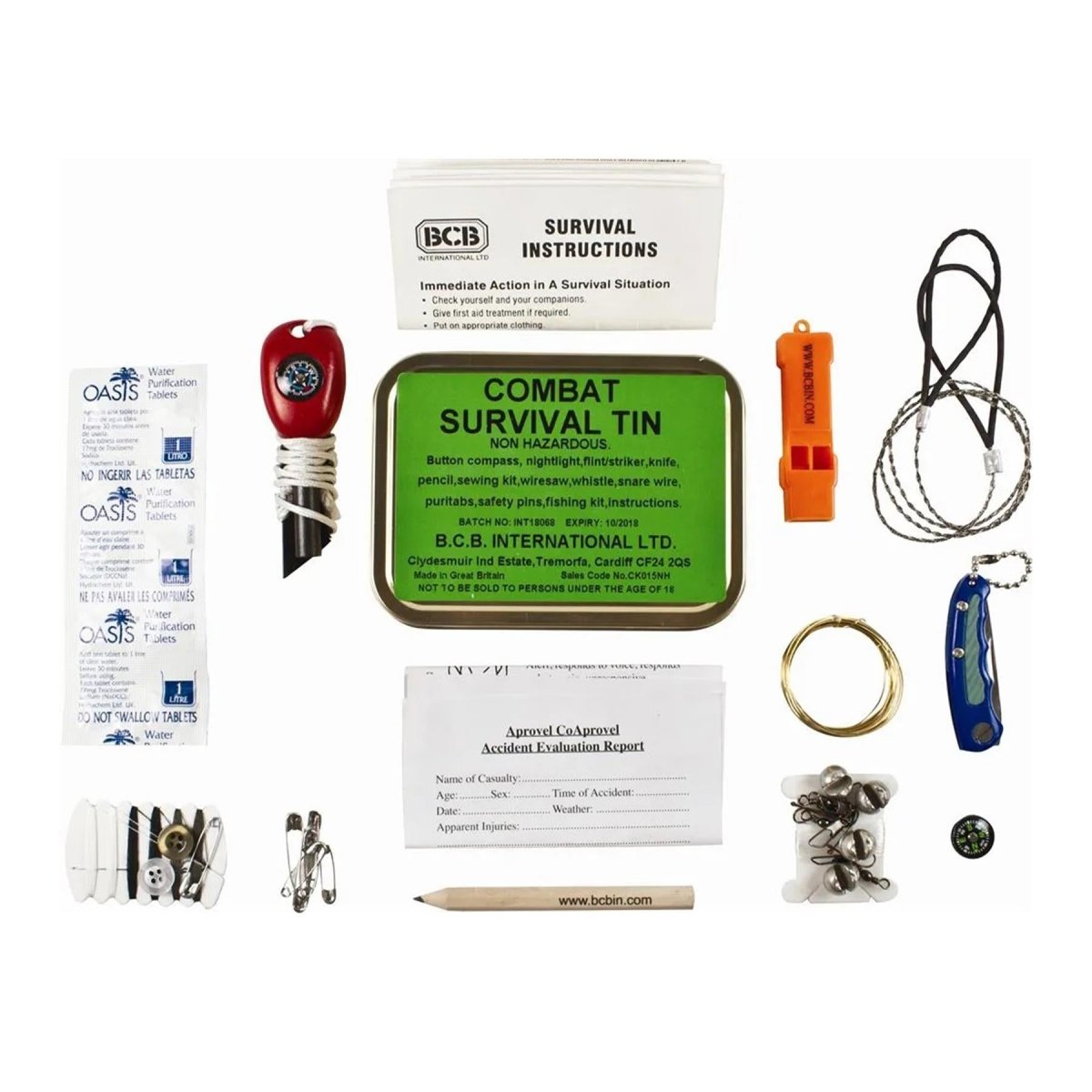 BCB Combat Sopravvivenza Tin Primi Ans Postato Kit di sopravvivenza da campeggio all'aperto non pericoloso