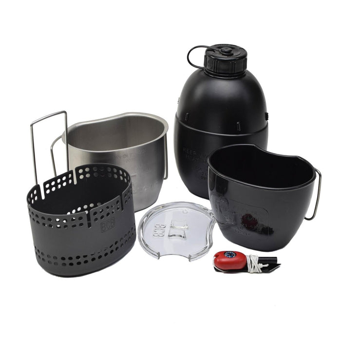 BCB Dragon sistema di cottura mensa tazza fornello crociato set da campeggio compatto 6 pezzi - GoMilitar