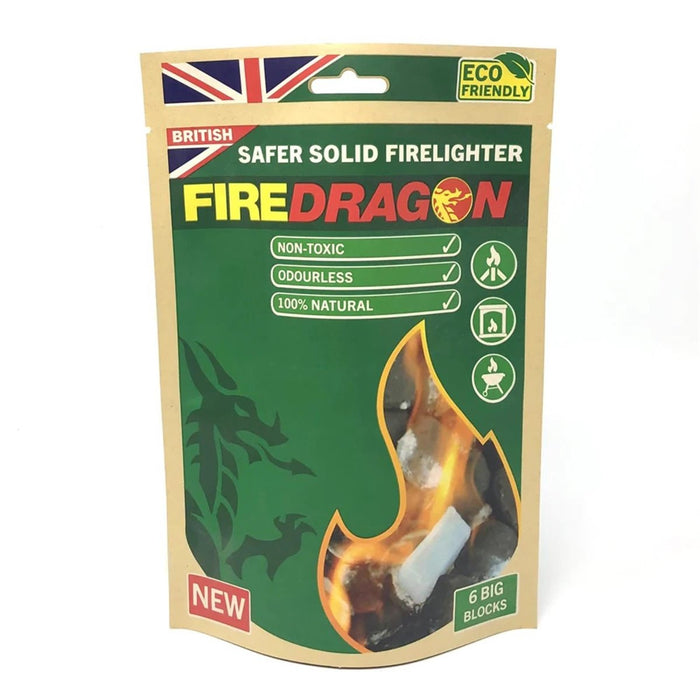 BCB FireDragon blocchi di combustibile solido confezione da 6 accendifuoco ecologici, non tossici e inodore per il campeggio e lo zaino in spalla.