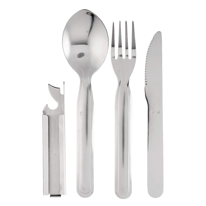 BCB KFS Set Coltello da campeggio Forchetta Cucchiaio Apriscatole integrato Design durevole - GoMilitar