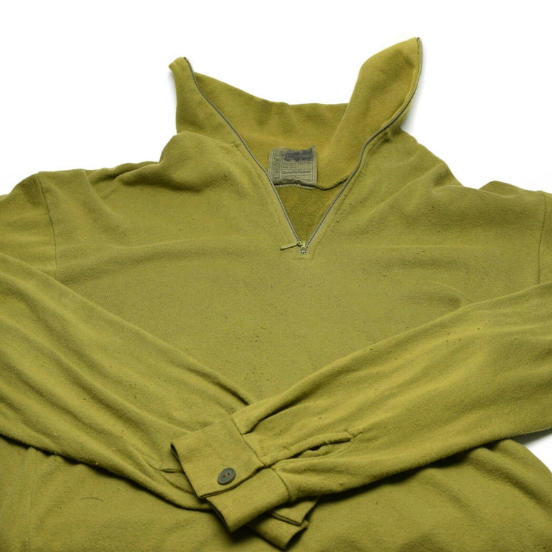 SHIRT TRICOT ORIGIENTE ORIGINALE SCHITTA SCHETTA UNDERSHIRT OD verde termico zippato