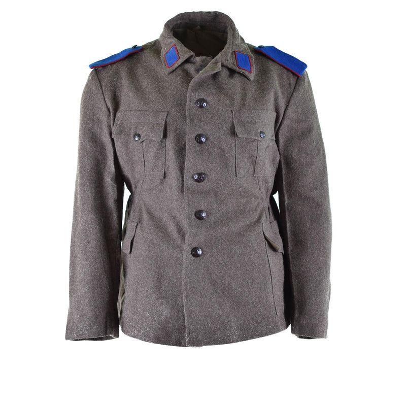 Genuina giacca bulgara di lana in lana emessa per emissione militare uniforme grigio-bruno