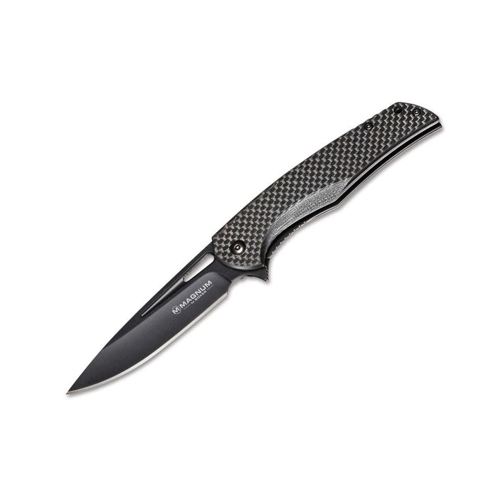 Coltello tascabile pieghevole BOKER Black Carbon manico in acciaio inox 440A in fibra di carbonio - GoMilitar