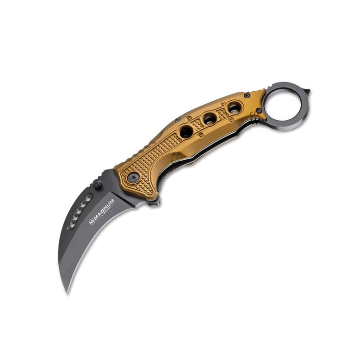 Coltello tascabile pieghevole karambit BOKER Black Scorpion hawkbill 440A in acciaio inox - GoMilitar