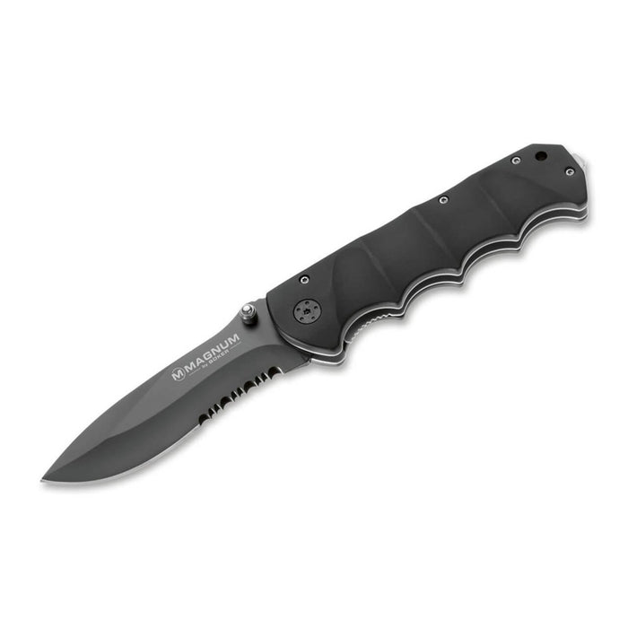 Coltello tascabile BOKER Black Spear con manico in acciaio inossidabile 440A rivestito in nero - GoMilitar