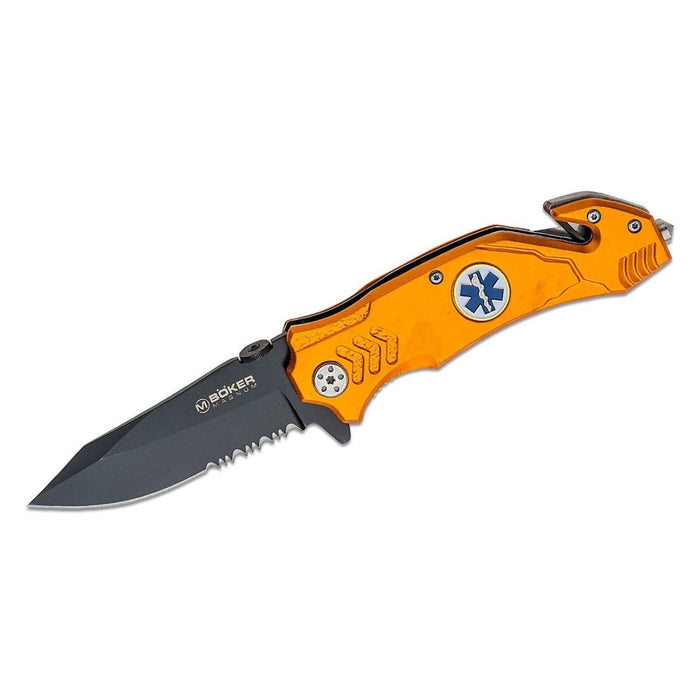 Coltello tascabile pieghevole Boker Brand EMS Rescue rompivetro in acciaio inossidabile 440A - GoMilitar