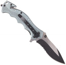 Boker Brand folding pocket knife Hero gray stainless steel 440A aluminum handle - GoMilitar
