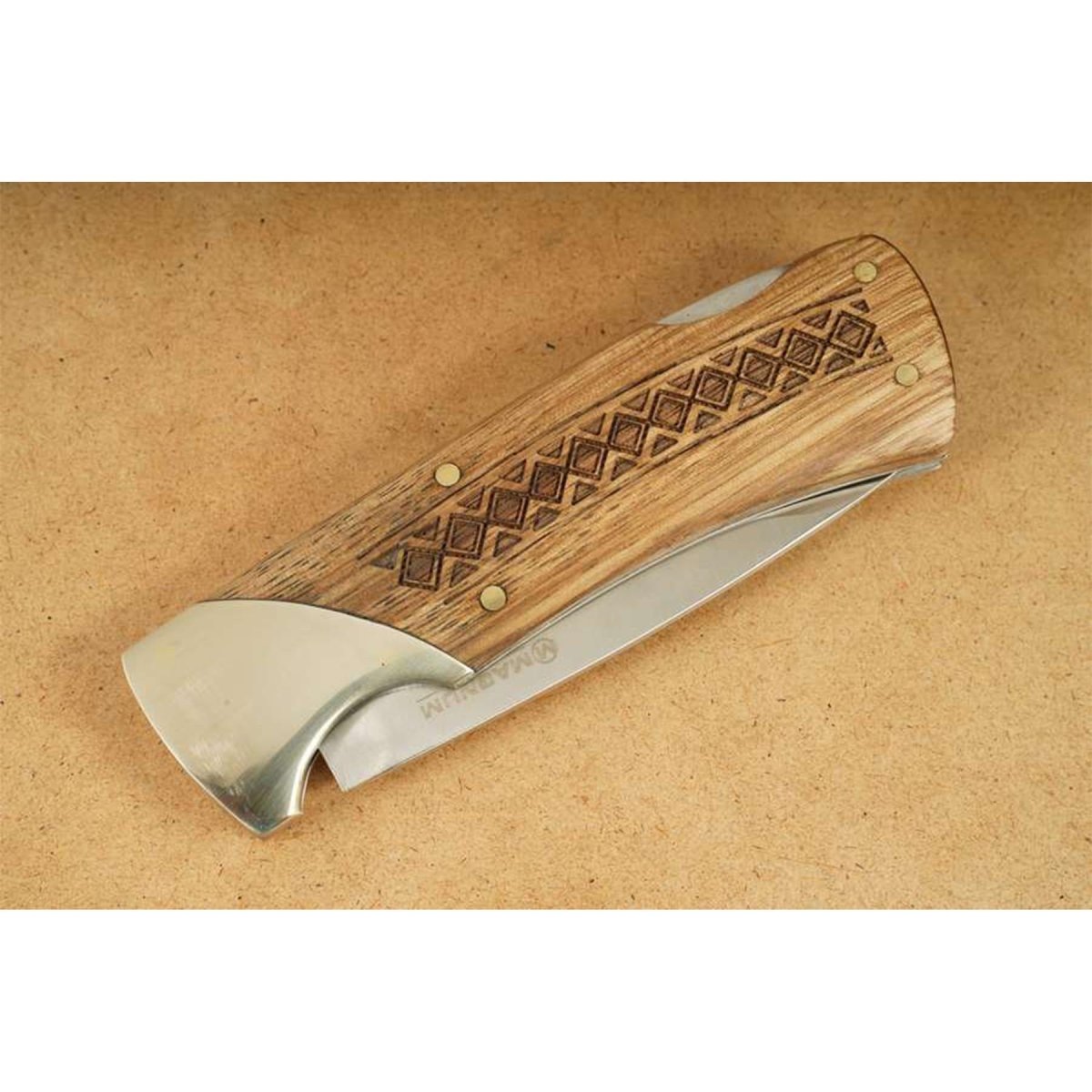 Coltello tascabile pieghevole Boker Brand Woodcraft in acciaio inossidabile 440A manico in legno
