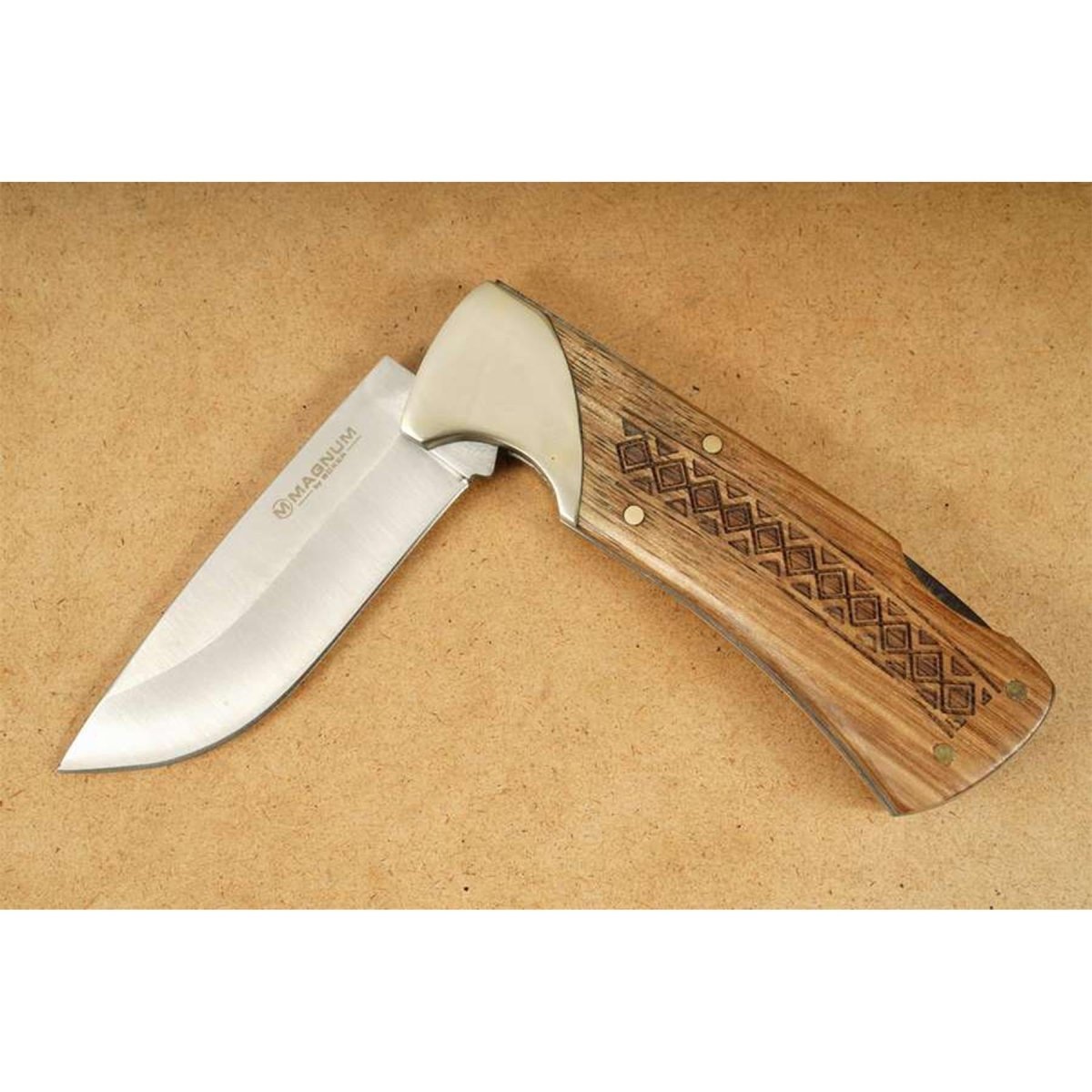 Coltello tascabile pieghevole Boker Brand Woodcraft in acciaio inossidabile 440A manico in legno