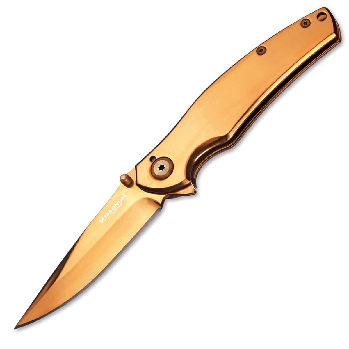 Coltello tascabile chiudibile Boker Gold finger in acciaio inox anodizzato 440A linerlock