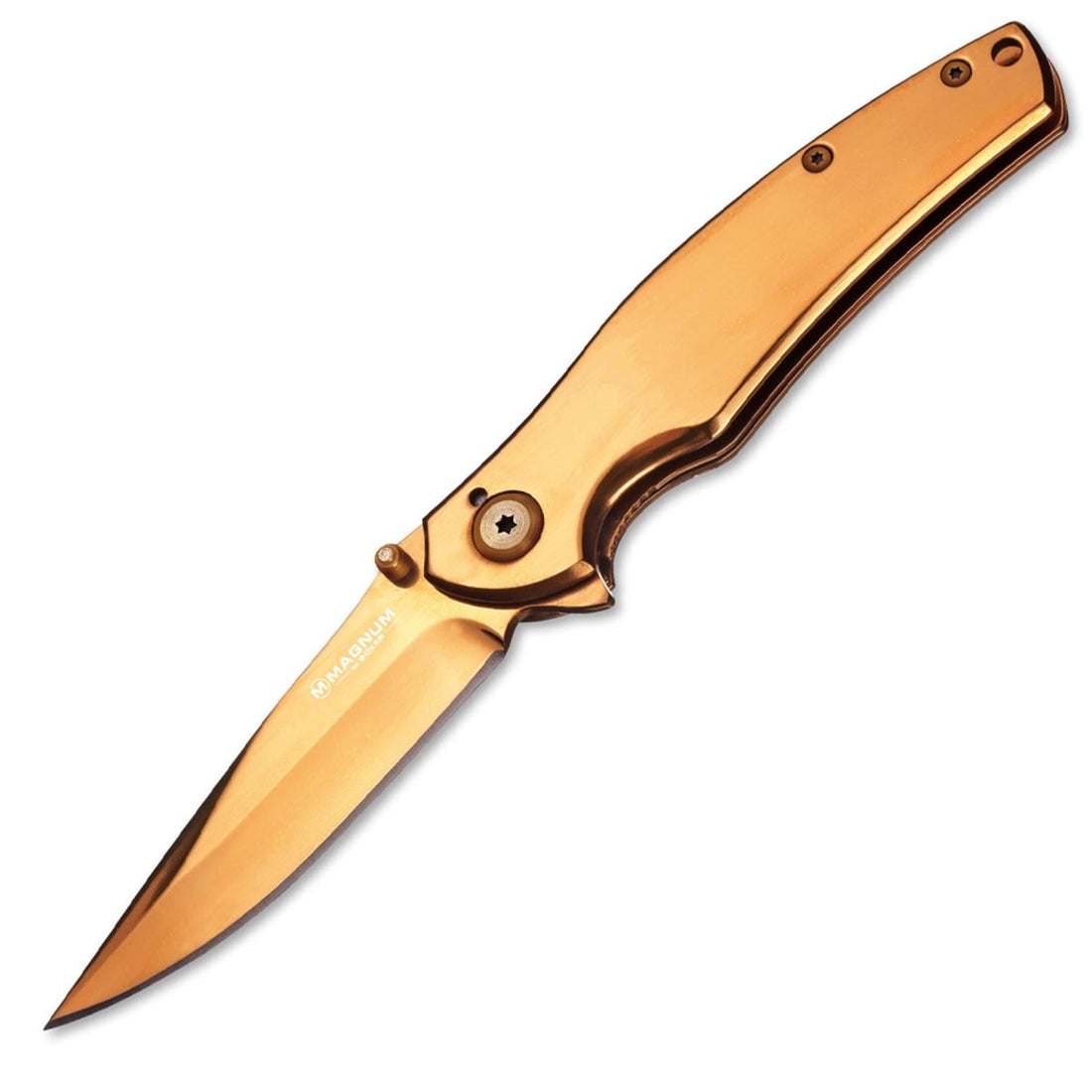 Coltello tascabile chiudibile Boker Gold finger in acciaio inox anodizzato 440A linerlock