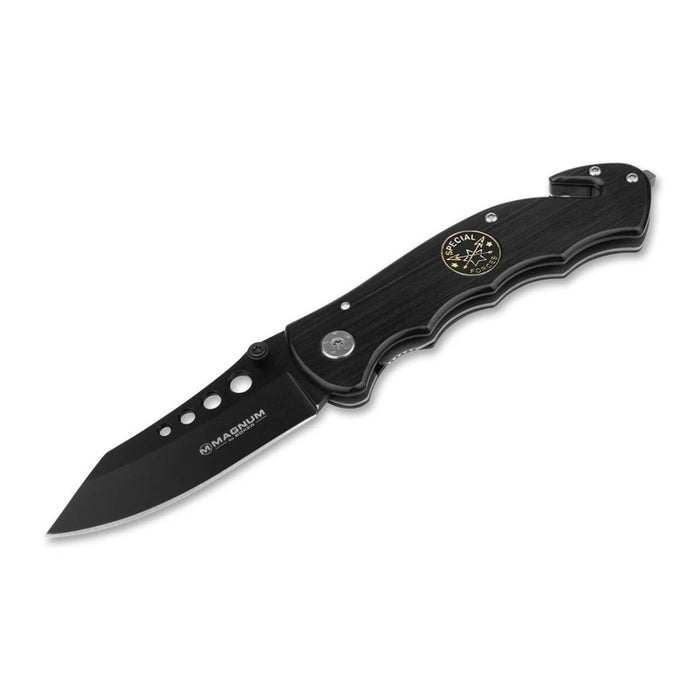 Coltello tascabile pieghevole BOKER Special Forces Tanto 440A acciaio manico in alluminio nero - GoMilitar