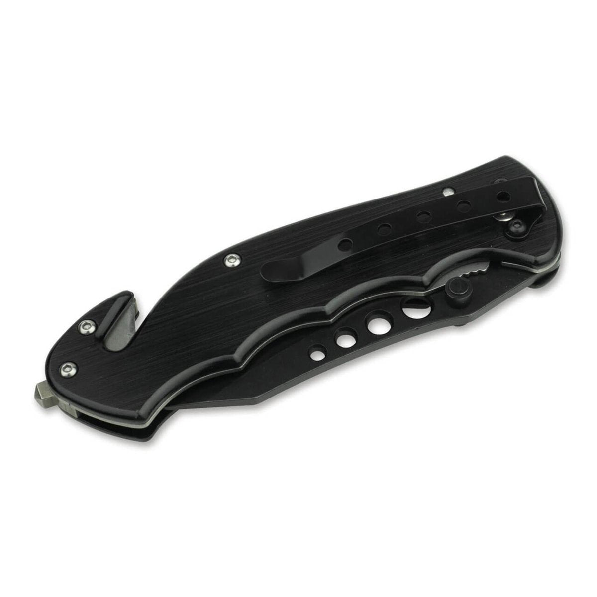 Coltello tascabile pieghevole BOKER Special Forces Tanto 440A in acciaio manico in alluminio nero