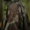 representing ripstop poncho in woodland camo mil tec branded